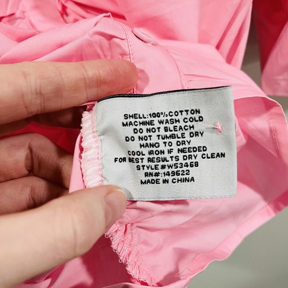 Walter Baker XS Ruched Janet Top Pink Button Cotton Poplin $158 W53468 Easter - Picture 12 of 14